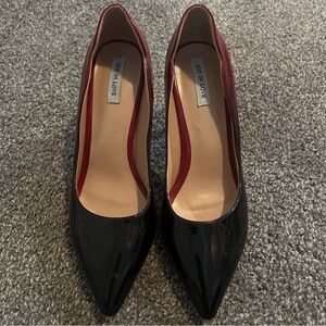 Joy in love shoes women's Pumps high Heel Size7.5 Patent Red & black fade